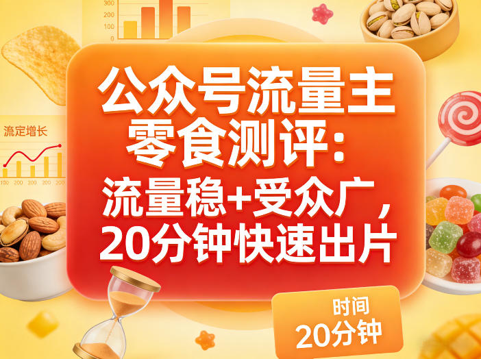 公众号流量主之零食测评赛道,流量稳+受众广,20分钟一条作品-亮剑学堂