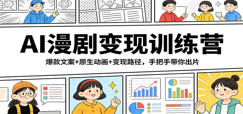 AI漫剧变现训练营：爆款文案+原生动画+变现路径，手把手带你出片-亮剑学堂