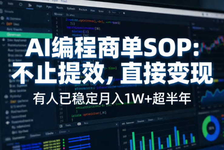 AI编程商单SOP,AI编程不能只给工作提效,还要直接变现,有人已经稳定月入1W+半年了-亮剑学堂