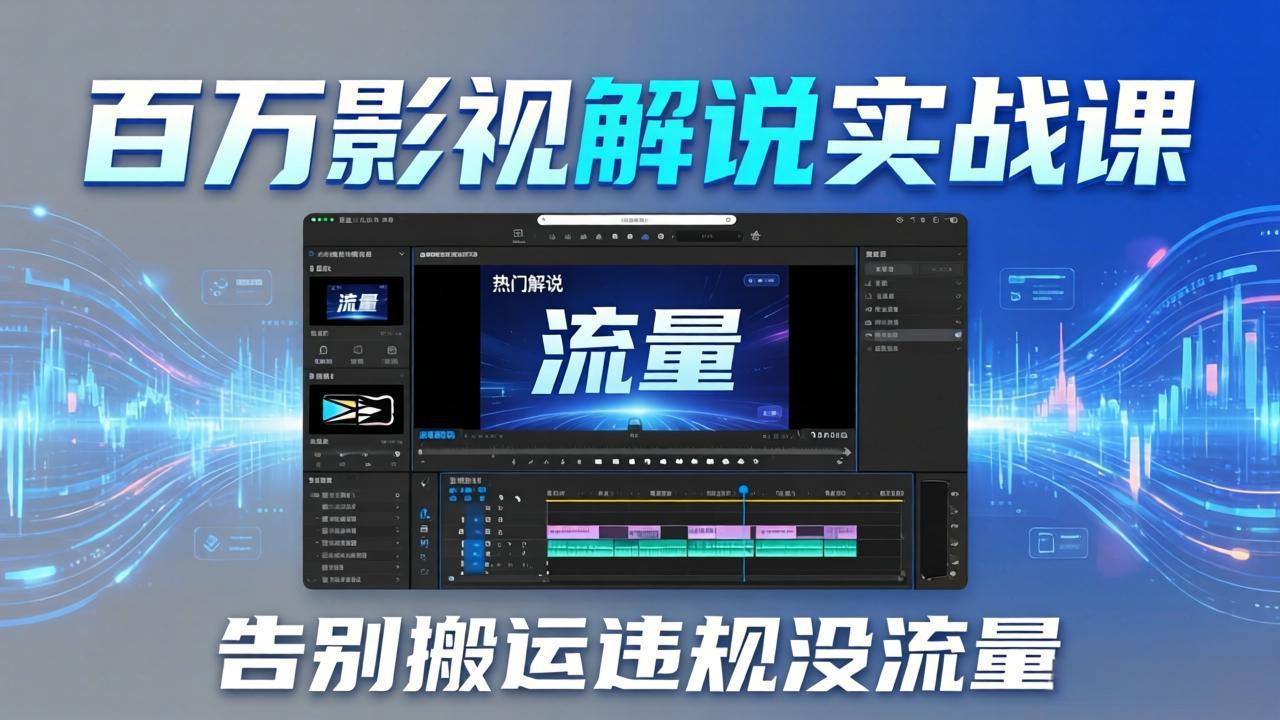 百万影视解说实战课:告别搬运违规没流量,AI文案+配音+剪映,做出能上热门的解说视频-亮剑学堂