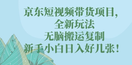 京东短视频带货项目,全新玩法,无脑搬运复制,新手小白日入好几张!-亮剑学堂